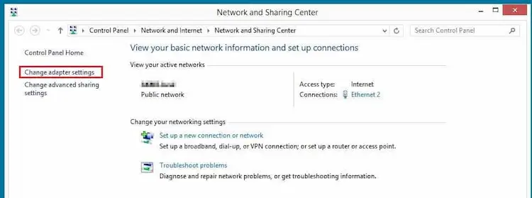 تغییر DNS در ویندوز 8 