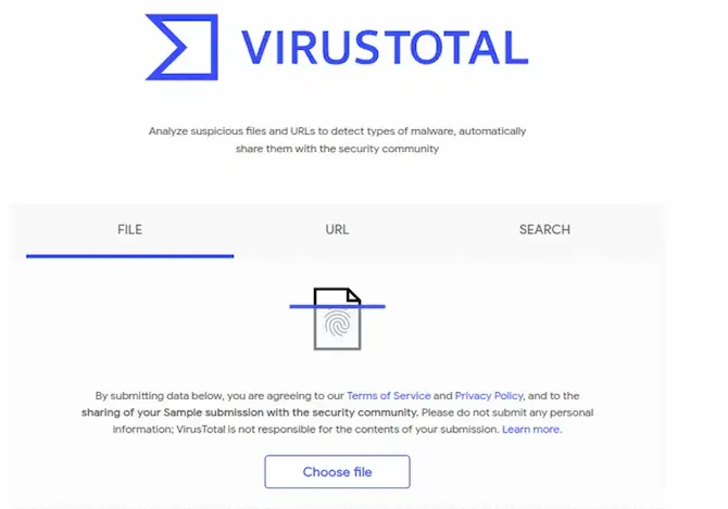 بررسی فایل قبل دانلود با VirusTotal