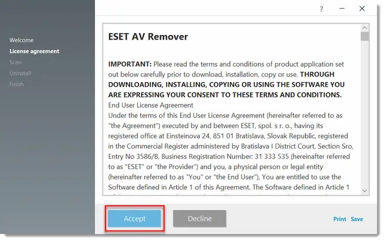 حذف نود 32 با ESET AV Remover